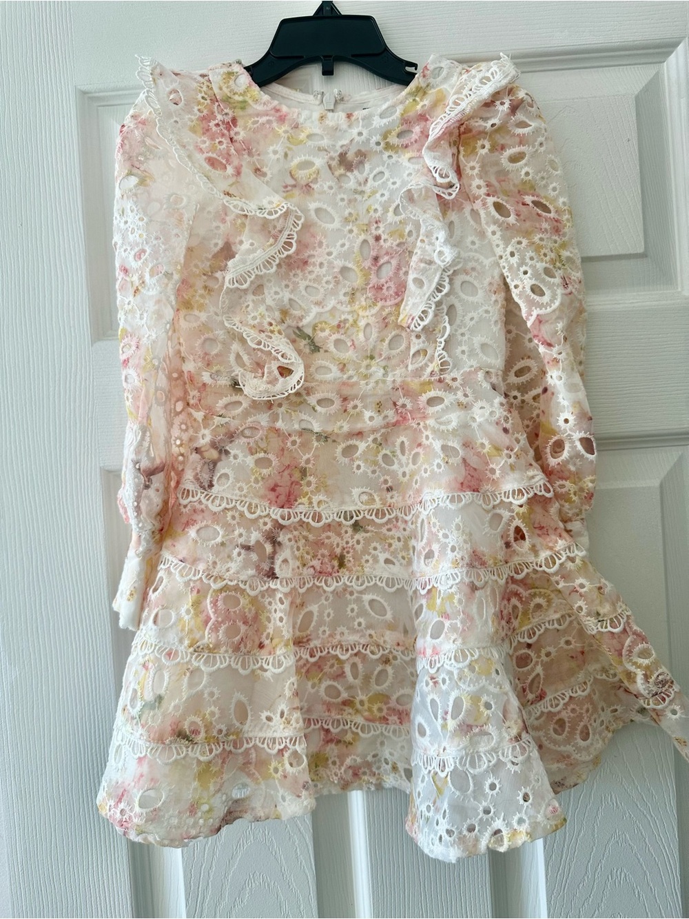 Bardot junior - Eyelet Floral Ruffle Dress Top in Soft Pastels
